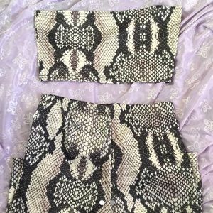 Reptile print bodycon set
